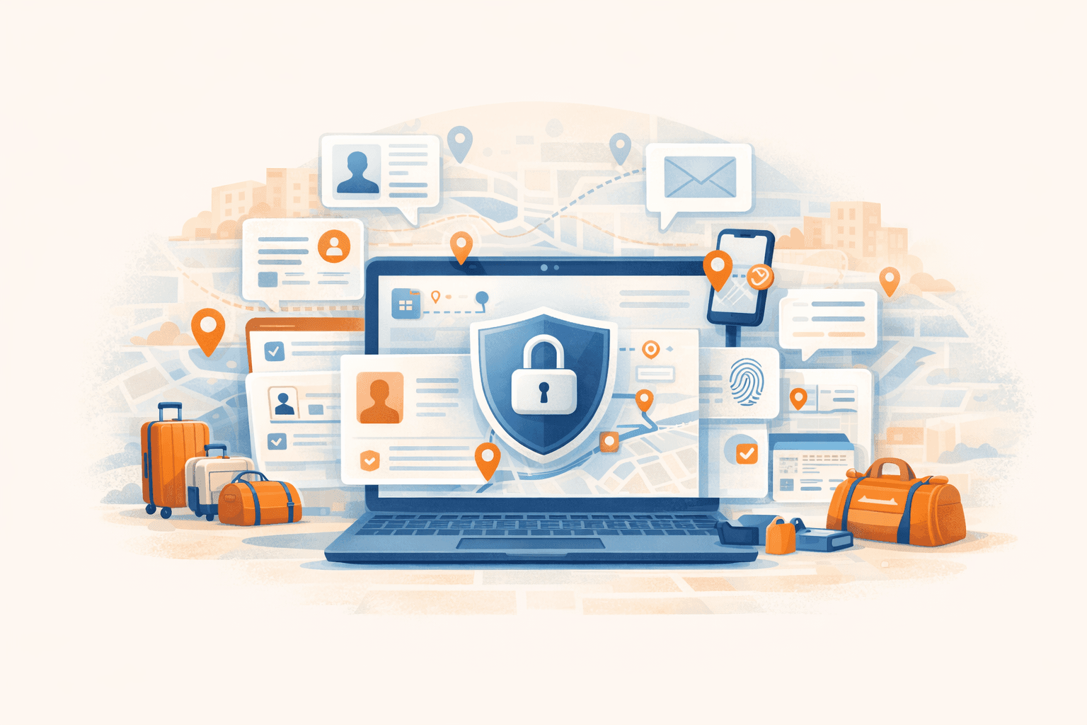 Protected personal data records illustration