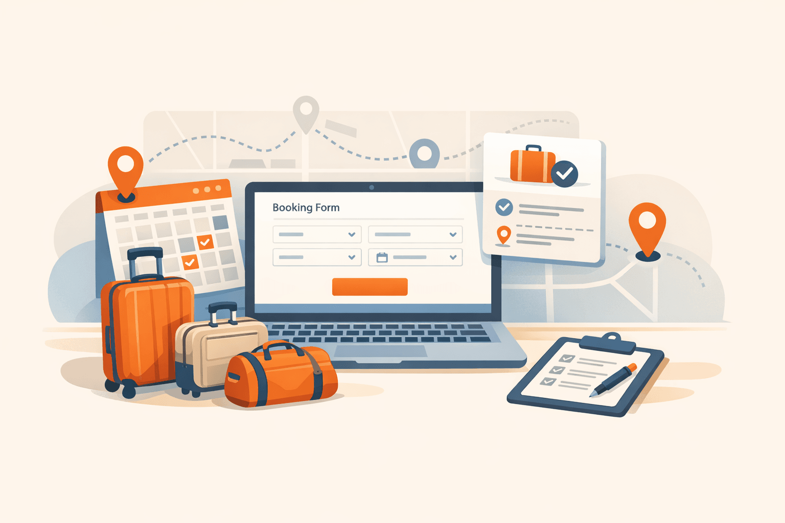 Booking and reservation workflow illustration