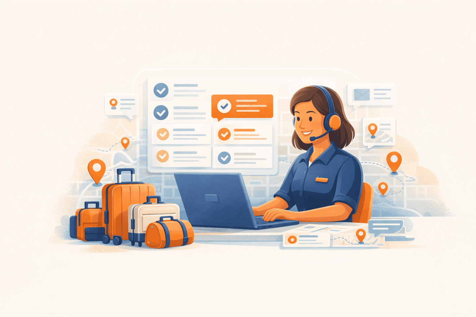 Customer support coordination illustration