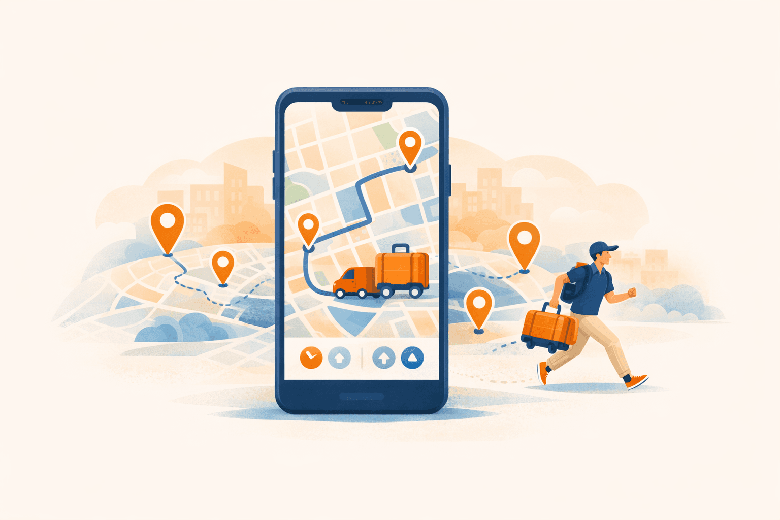 Live delivery tracking illustration