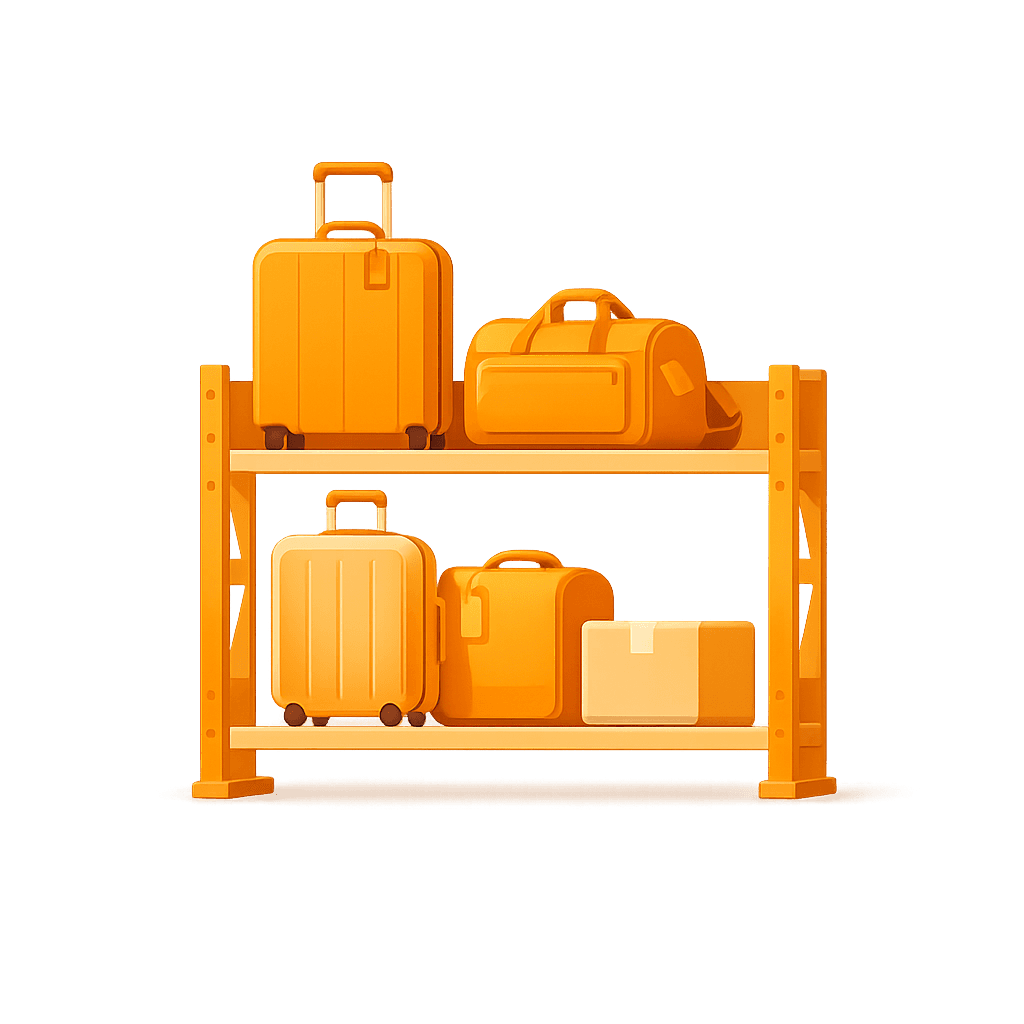 BagBuddy luggage shelving illustration